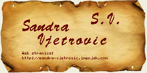 Sandra Vjetrović vizit kartica